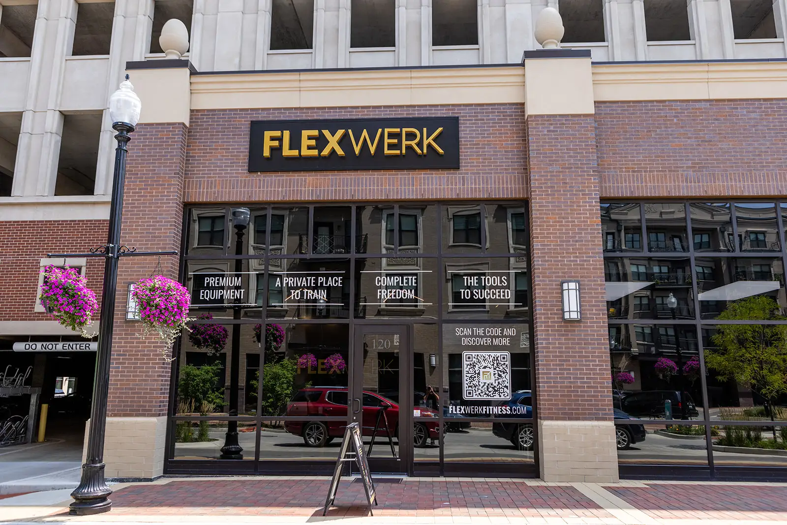 The FlexWerk storefront at Carmel City Center in Carmel, Indiana